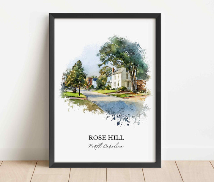 Rose Hill, North Carolina – Watercolor Art Print