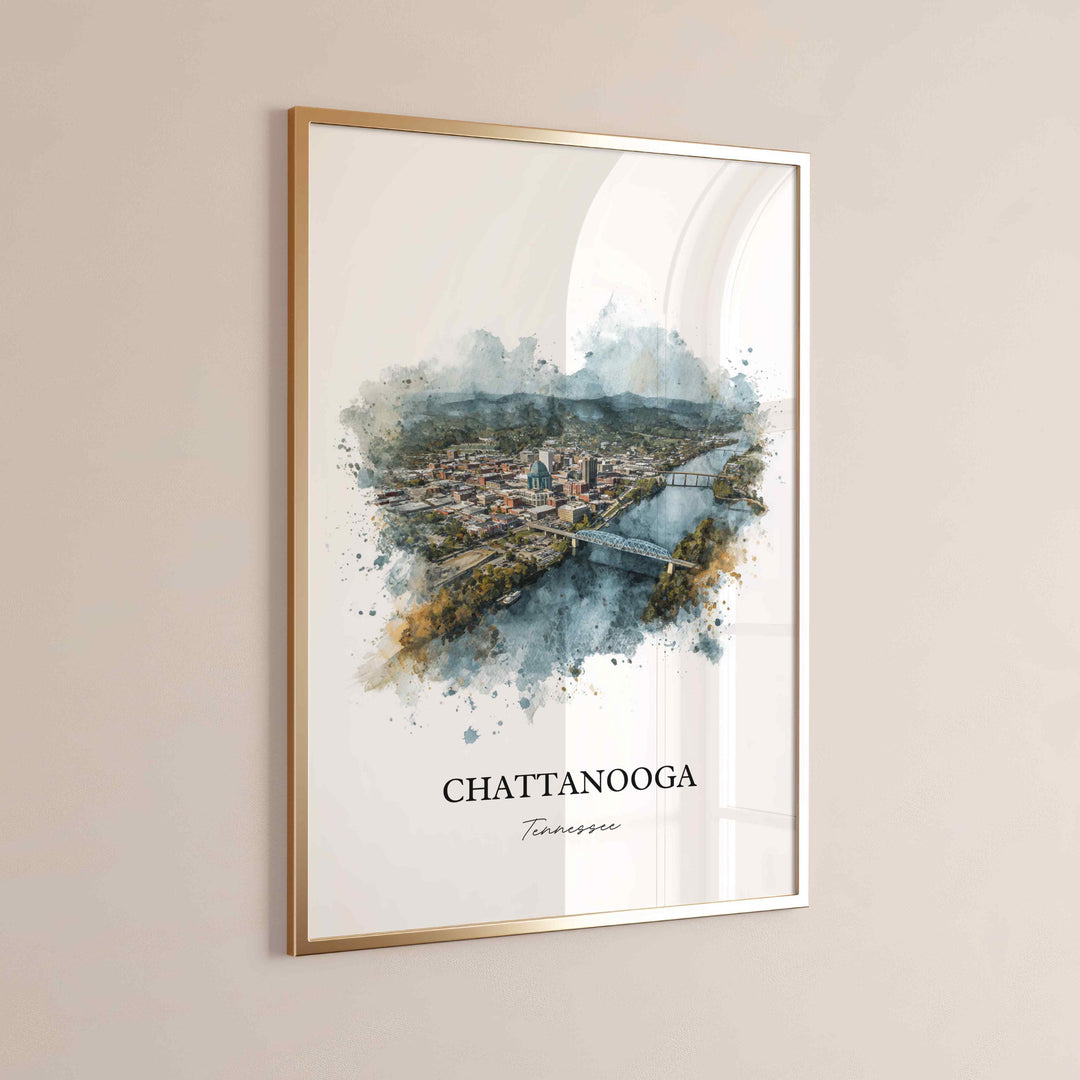 Chattanooga, Tennessee – Watercolor Art Print