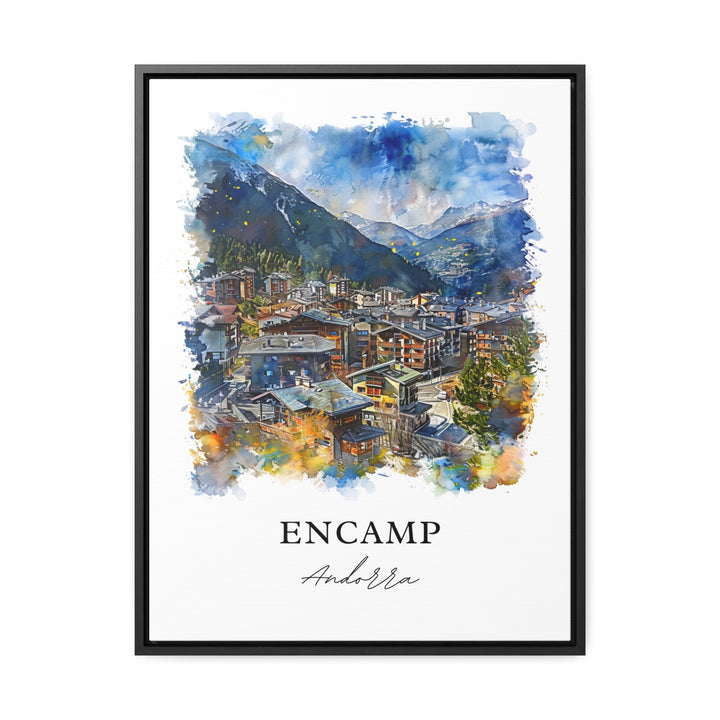 Encamp Andorra Wall Art, Encamp Print, Encamp Watercolor, Encamp Andorra Gift,