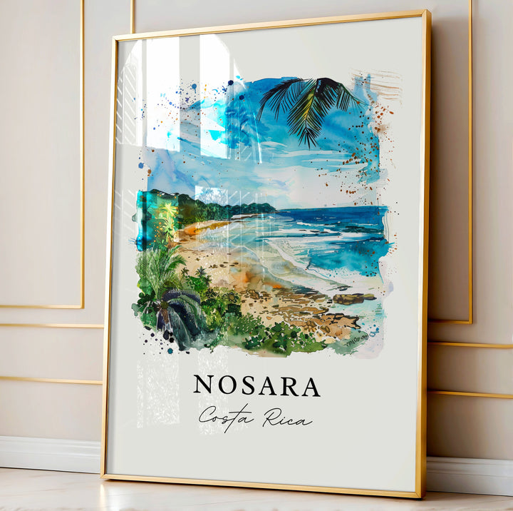 Nosara Costa Rica Wall Art, Nosara Print, Nosara Watercolor Art, Nicoya Peninsula Gift,