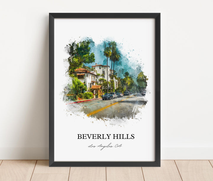 Beverly Hills, California – Watercolor Art Print