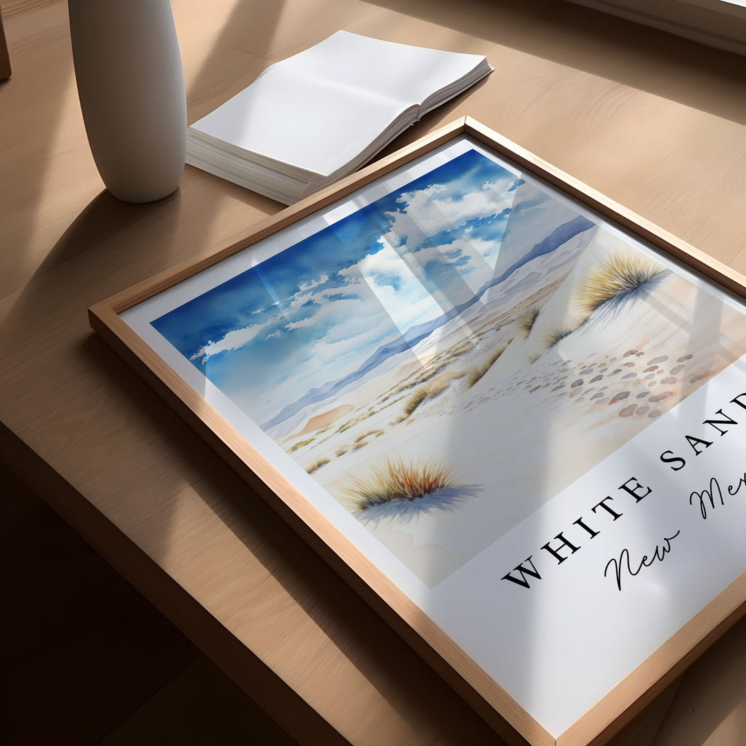 White Sands NM wall art - New Mexico, White Sands print, White Sands Park gift, Birthday present, Custom Text, Perfect Gift, Las Cruces NM