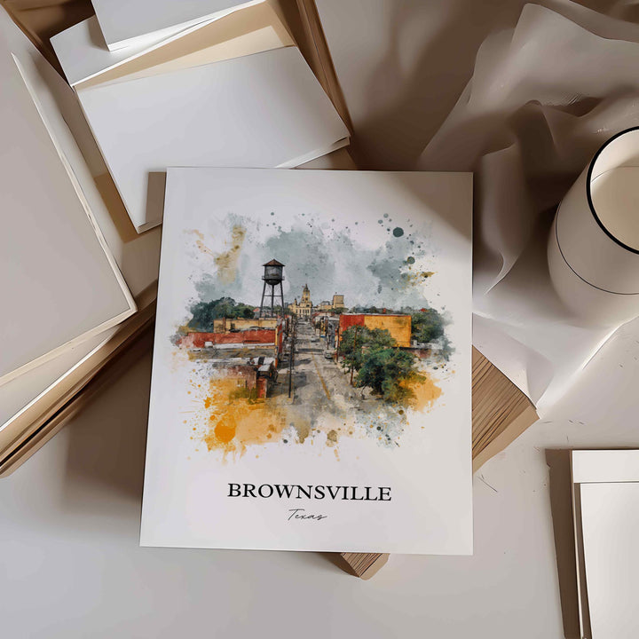 Brownsville, Texas – Watercolor Art Print