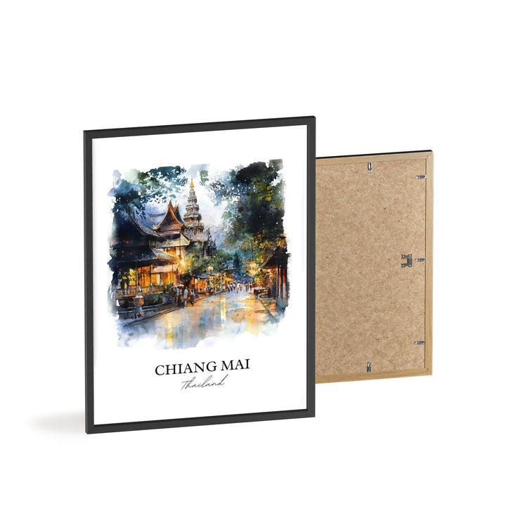 Chiang Mai Wall Art, Chiang Mai Print, Thailand Watercolor Art, Chiang Mai Gift, Travel Print, Travel Poster, Housewarming Gift