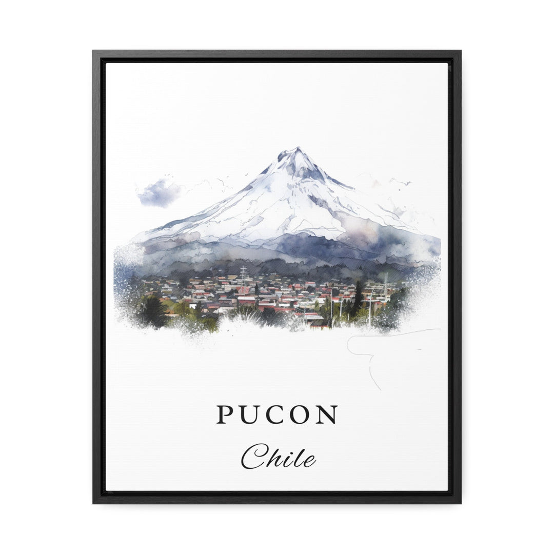 Pucon Chile wall art - Chile, Pucon Volcano poster, Pucon Chile, Lake Villarrica gift, Birthday present, Custom Text, Personalised Gift