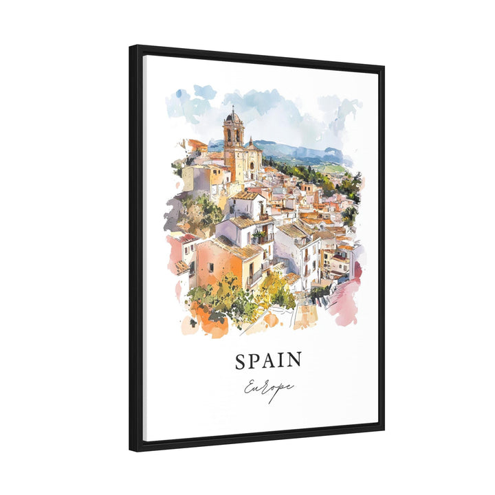 Spain Scenery Wall Art, Spain Country Print, Spain Watercolor Art, Spain Country Gift,