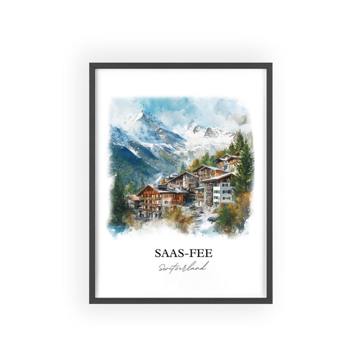 Saas-Fee Travel Print Wall Art Saas-Fee Wall Hanging Home Décor Saas-Fee Gift Art Lovers Switzerland Art Lover Gift Saas-Fee Poster
