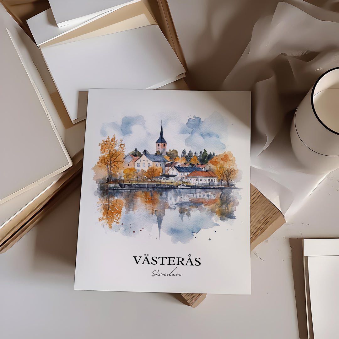 Vasteras Travel Print Wall Art Vasteras Wall Hanging Home Décor Vasteras Gift Art Lovers Sweden Art Lover Gift Vasteras Poster