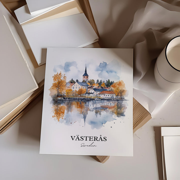 Vasteras Travel Print Wall Art Vasteras Wall Hanging Home Décor Vasteras Gift Art Lovers Sweden Art Lover Gift Vasteras Poster