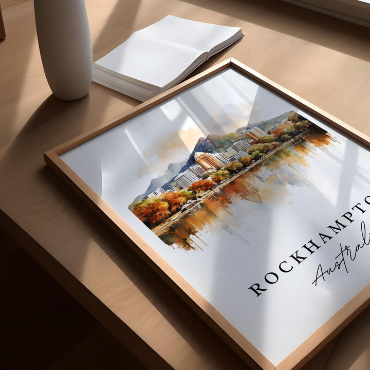 Rockhampton wall art - Queensland, Rockhampton Citiy Print, Rockhampton Wedding gift, Birthday present, Custom Text, Personalized Gift