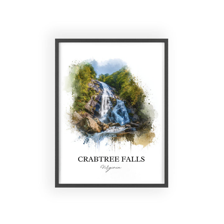 Crabtree Falls Wall Art, Crabtree Falls Print, Virginia Watercolor Art, Crabtree Falls Gift, Travel Print, Travel Poster, Housewarming Gift