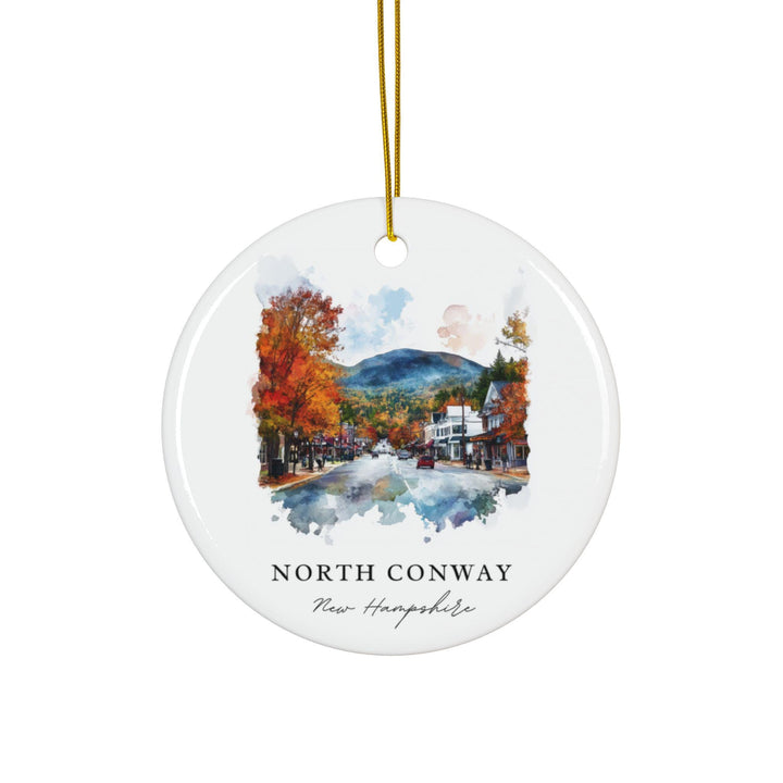 North Conway NH Ornament: Unique North Conway Souvenir, Conway NH Xmas Decor, and Authentic New Hampshire Gift