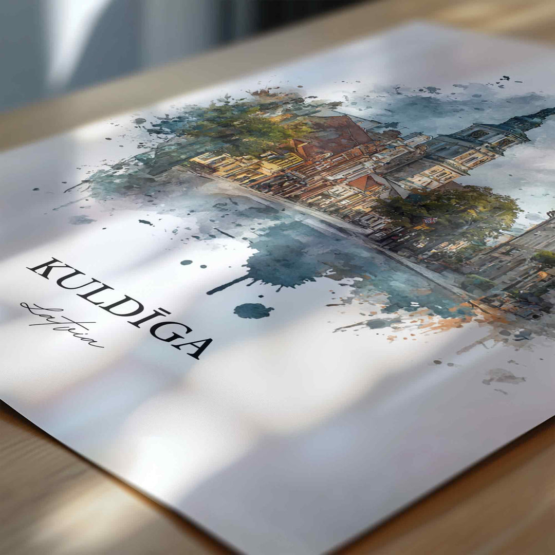 Kuldiga, Latvia – Watercolor Art Print