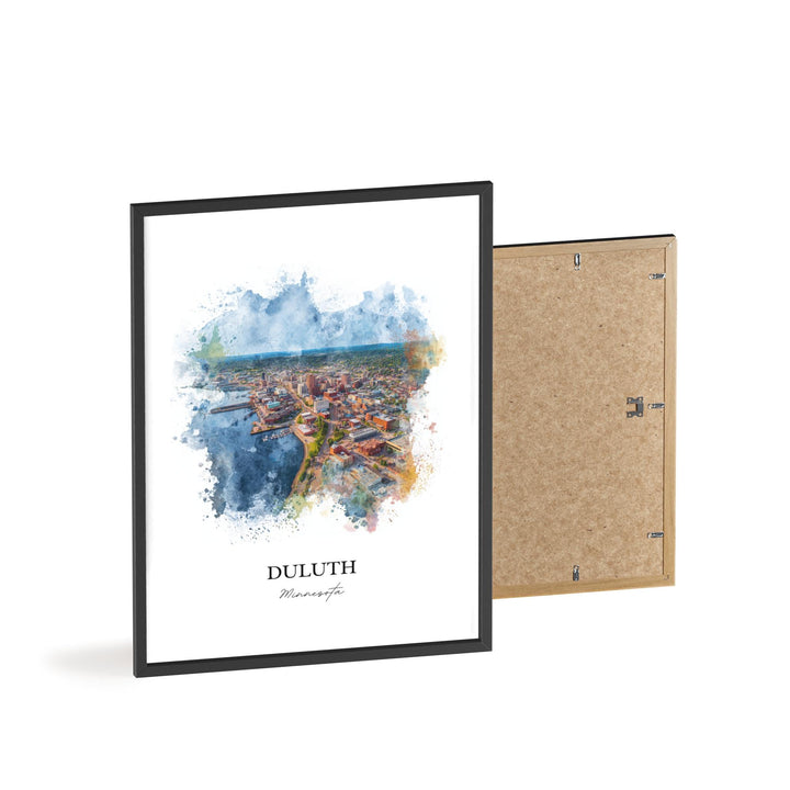 Duluth MN Wall Art, Duluth Print, Minnesota Watercolor Art, Duluth Minnesota Gift, Travel Print, Travel Poster, Housewarming Gift