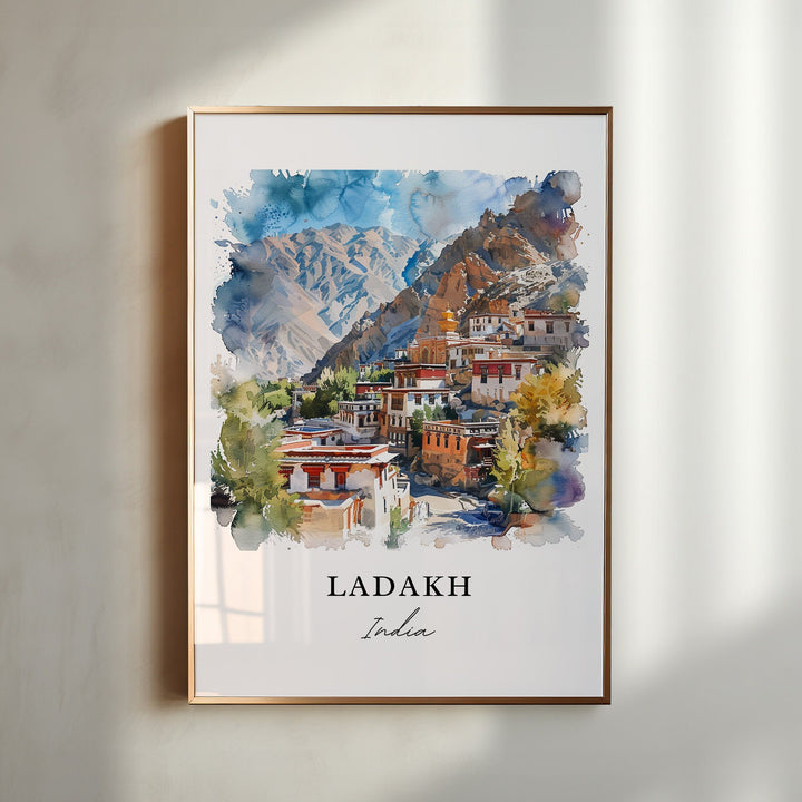 Ladakh India Wall Art, Ladakh Print, Ladakh Watercolor, Ladakh Kashmir India Gift,