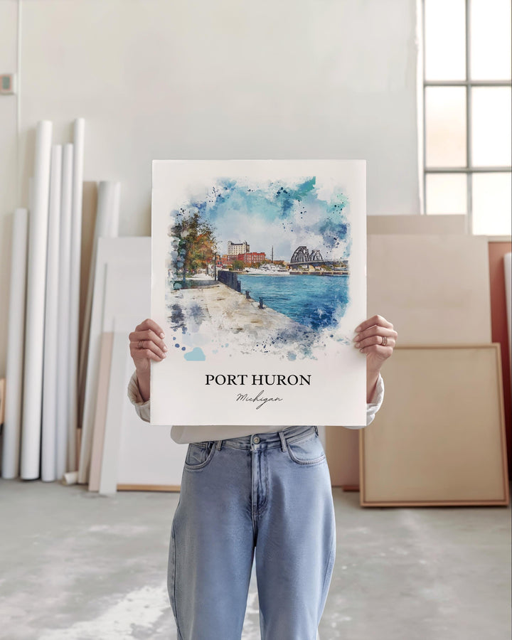 Port Huron, USA – Watercolor Art Print