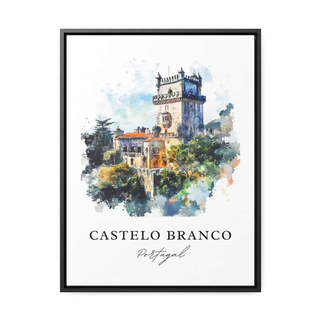 Castelo Branco Art, Castelo Branco Print, Castelo Branco Watercolor, Central Portugal Gift,