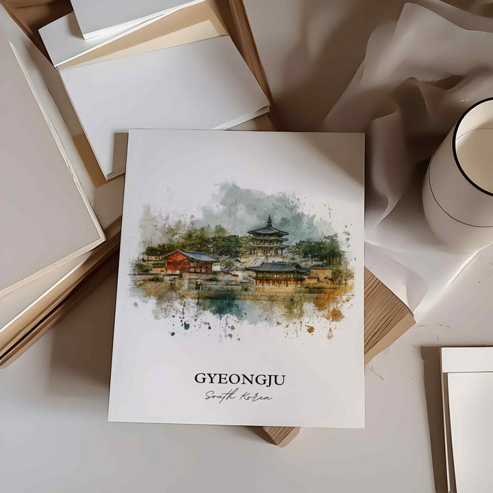 Gyeongju, South Korea – Watercolor Art Print