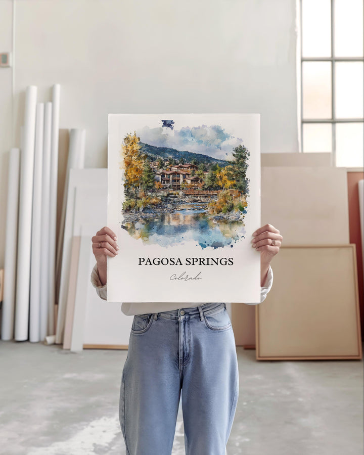 Pagosa Springs Wall Art, San Juan Mountains Print, Colorado Artwork, Pagosa Springs CO Gift, Travel Print, Travel Poster, Housewarming Gift