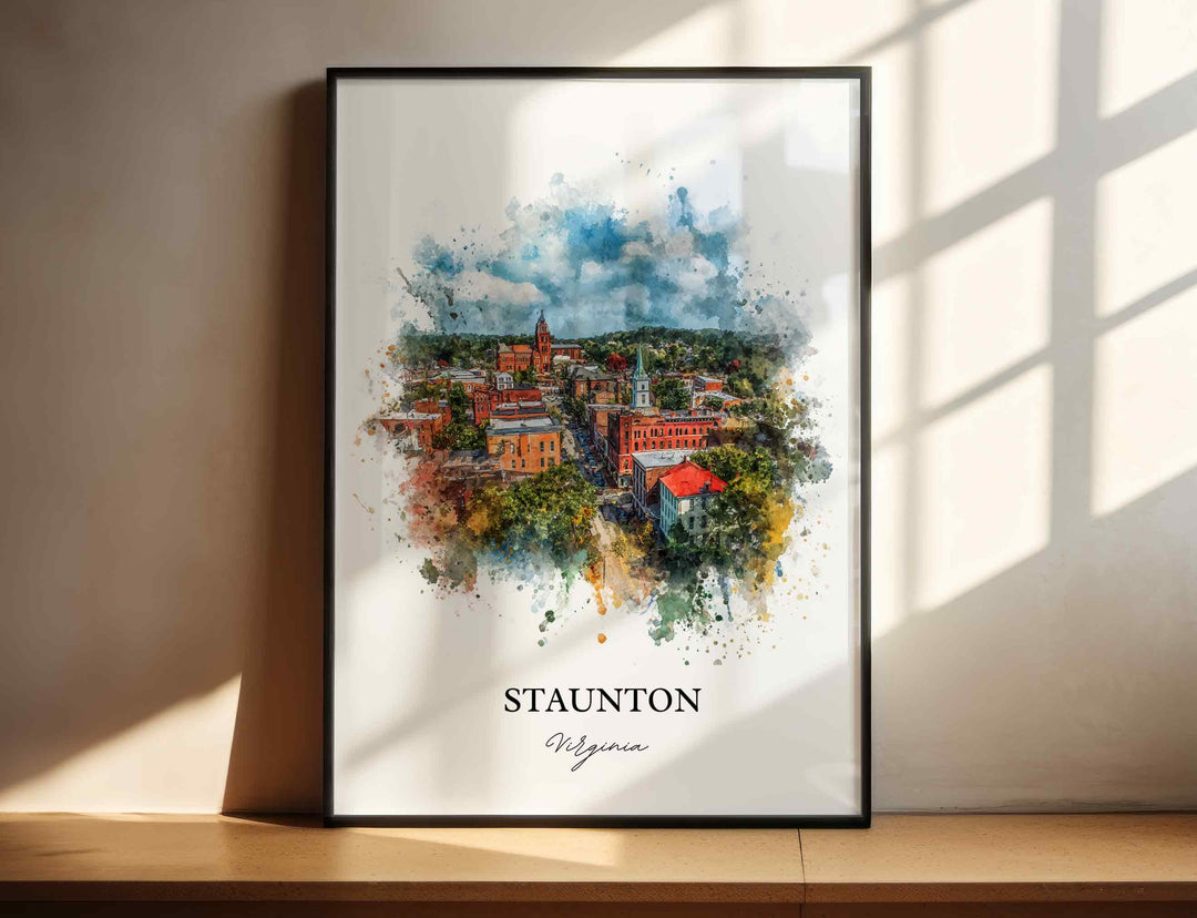 Staunton, Virginia – Watercolor Art Print
