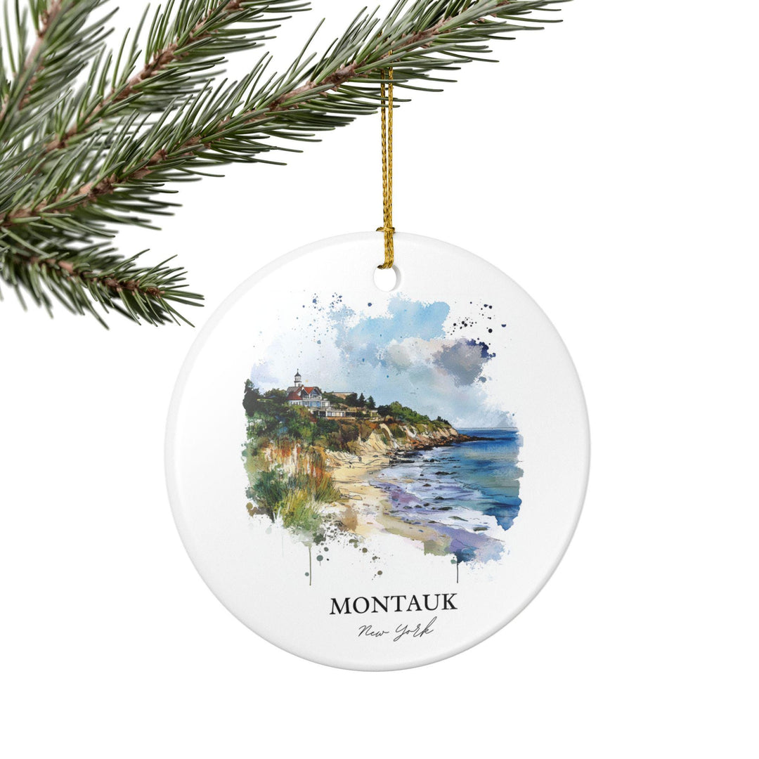 Montauk NY Ornament: Unique Montauk Souvenir, Montauk NY Xmas Decor, and Authentic Montauk New York Gift