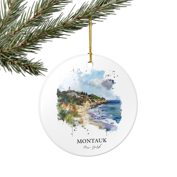 Montauk NY Ornament: Unique Montauk Souvenir, Montauk NY Xmas Decor, and Authentic Montauk New York Gift