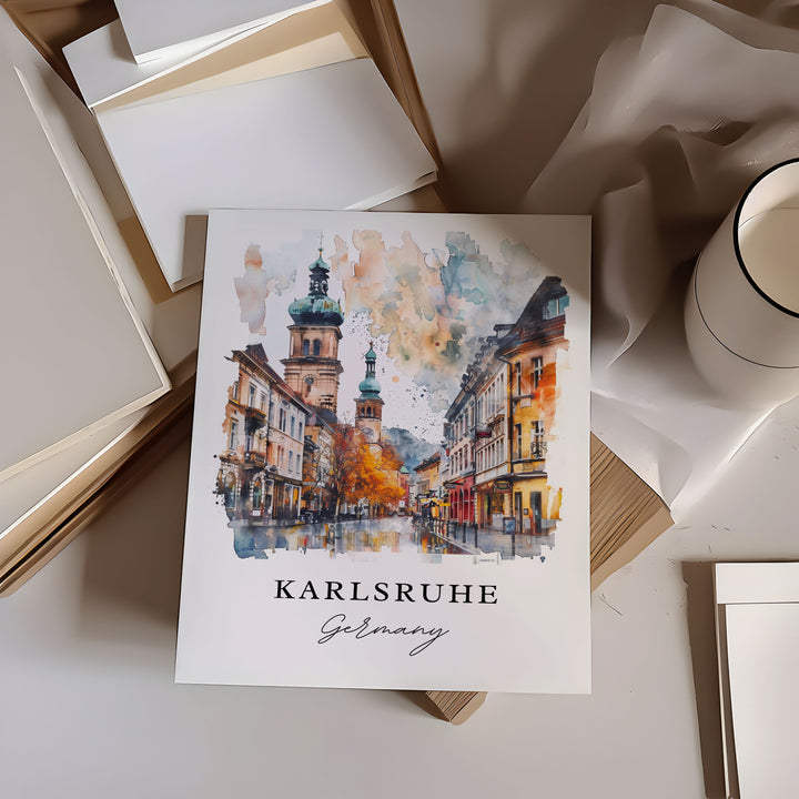 Karlsruhe Wall Art, Karlsruhe Print, Germany Wall Art, Karlsruhe Gift, Travel Print, Travel Poster, Travel Gift, Housewarming Gift