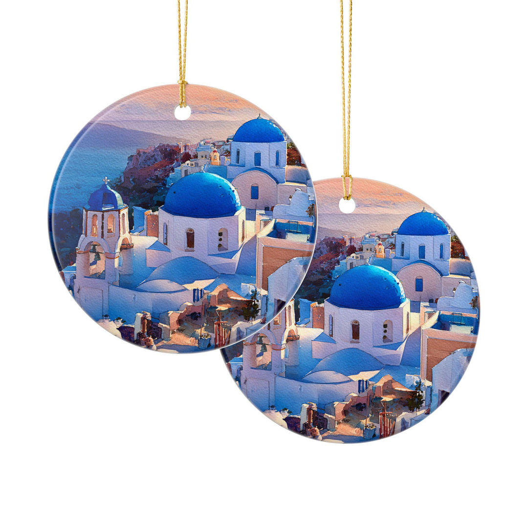 Santorini Ornament: Unique Santorini Souvenir, Santorini Xmas Decor, and Authentic Santorini Greece Gift