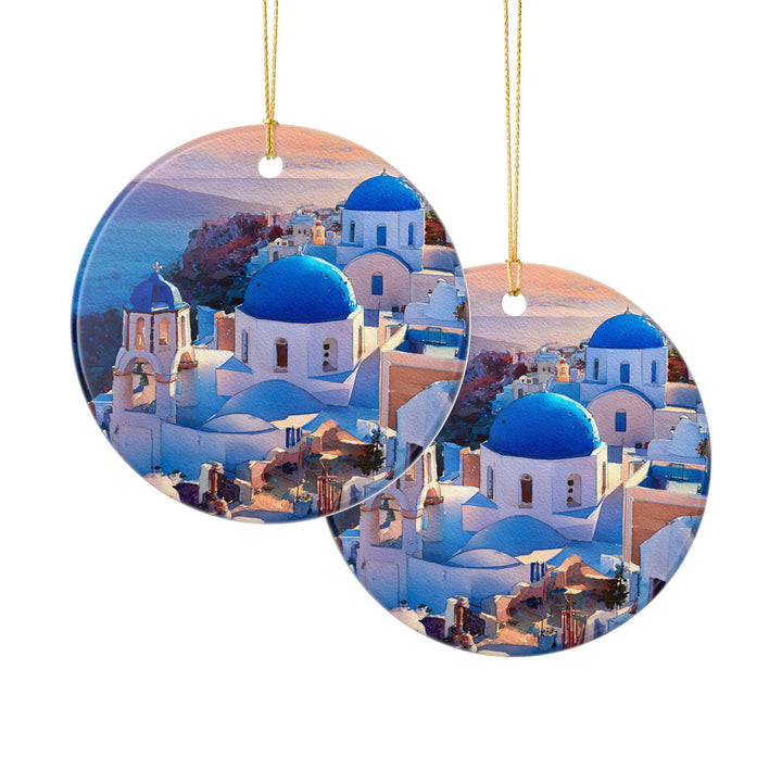 Santorini Ornament: Unique Santorini Souvenir, Santorini Xmas Decor, and Authentic Santorini Greece Gift