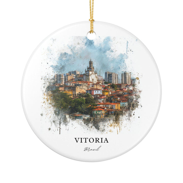 Vitoria, Brazil Ornament: Unique Vitoria Brazil Souvenir, Brazil Xmas Decor, and Authentic Vitoria Brazil Gift