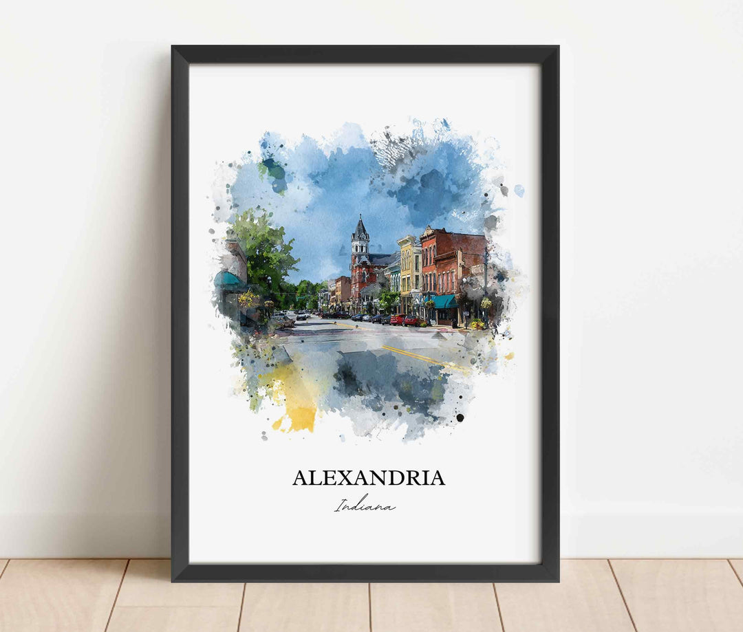 Alexandria, Indiana – Watercolor Art Print