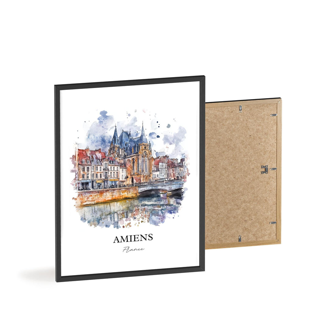 Amiens France Wall Art, Hauts-de-France Print, France Watercolor Art, Amiens France Gift, Travel Print, Travel Poster, Housewarming Gift