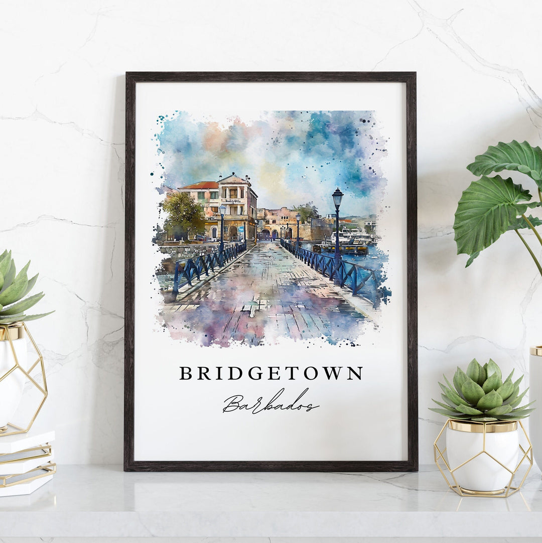 Bridgetown Wall Art - Barbados Print