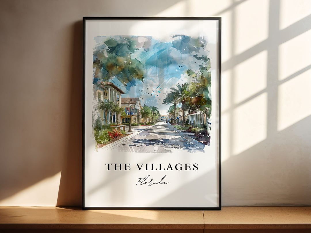 The Villages Art Print, Florida Print, The Villages Wall Art, Villages FL Gift, Travel Print, Travel Poster, Travel Gift, Housewarming Gift