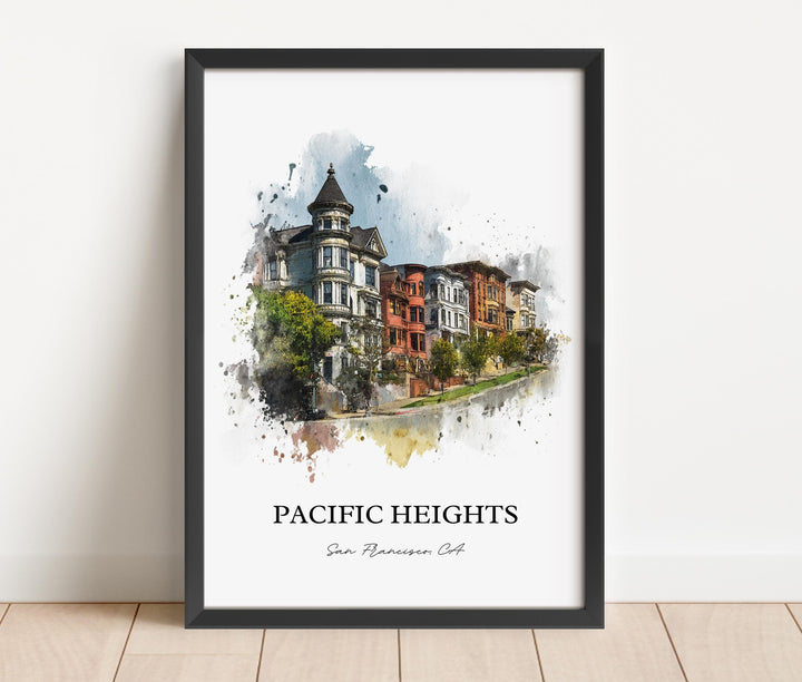 Pacific Heights, California – Watercolor Art Print
