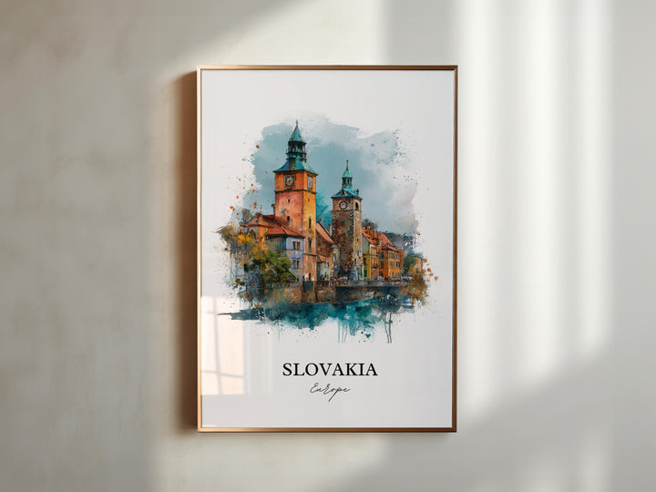 Slovakia Wall Art, Slovakia Print, Slovakia Watercolor Art, Slovakia Travel Gift, Travel Print, Travel Poster, Housewarming Gift