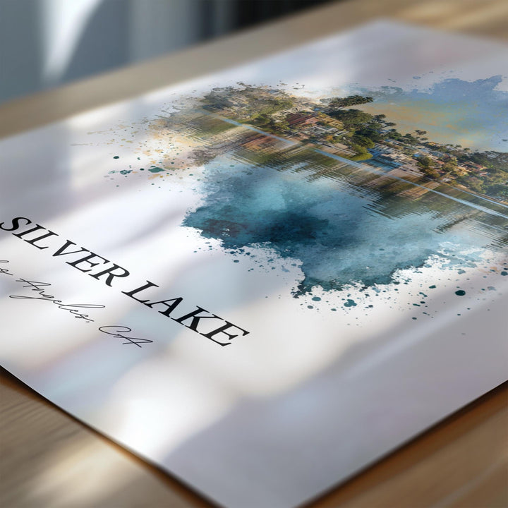 Silver Lake, California – Watercolor Art Print