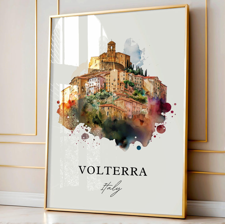 Volterra Italy wall art - Italy, Volterra poster, Volterra gift, Volterra Italia Birthday present, Custom Text, Personalised Gift