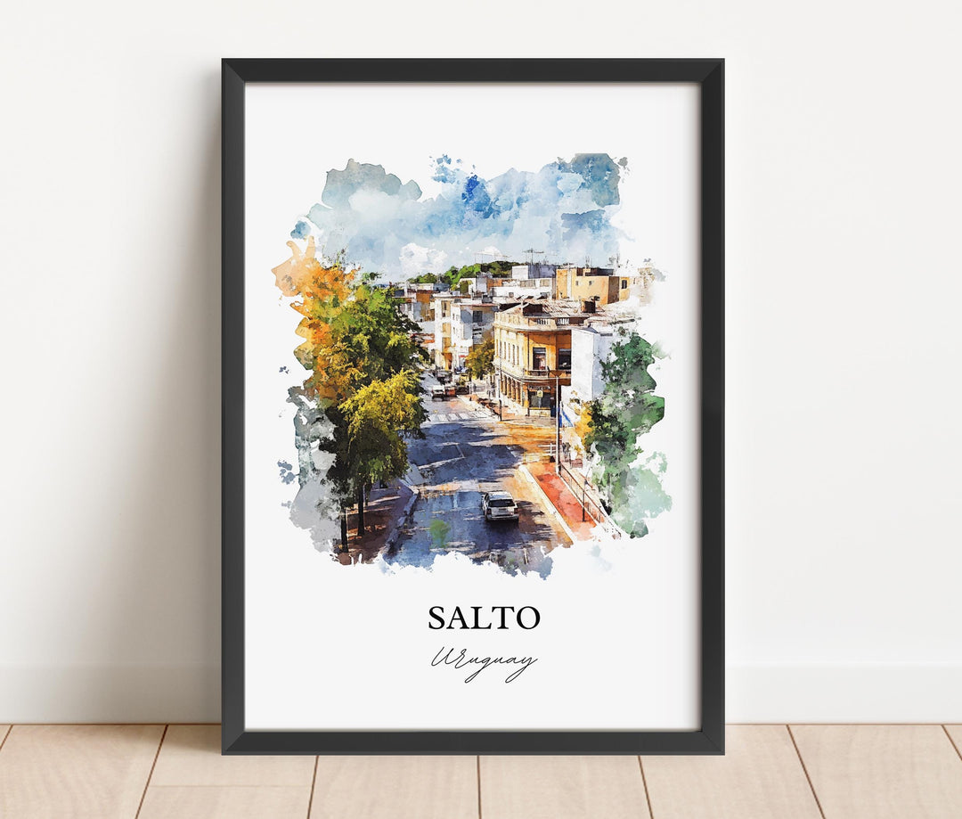 Salto Uruguay Wall Art, Salto Dept Print, Uruguay Watercolor Art, Salto Uruguay Gift, Travel Print, Travel Poster, Housewarming Gift