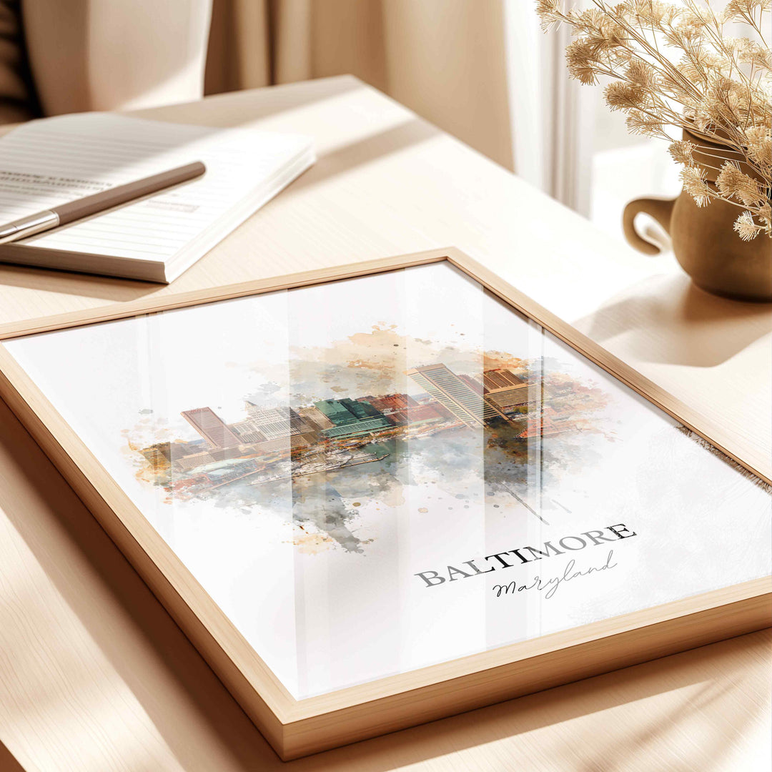 Baltimore, Maryland – Watercolor Art Print