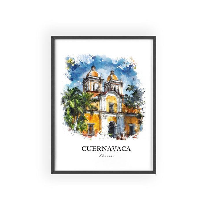 Cuernavaca Wall Art, Morelos State MX Print, Mexico Watercolor Art, Cuernavaca MX Gift, Travel Print, Travel Poster, Housewarming Gift