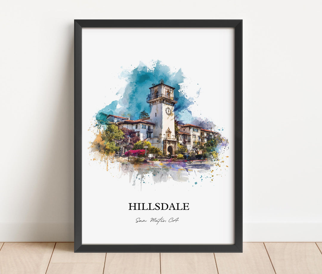 San Mateo, California – Watercolor Art Print