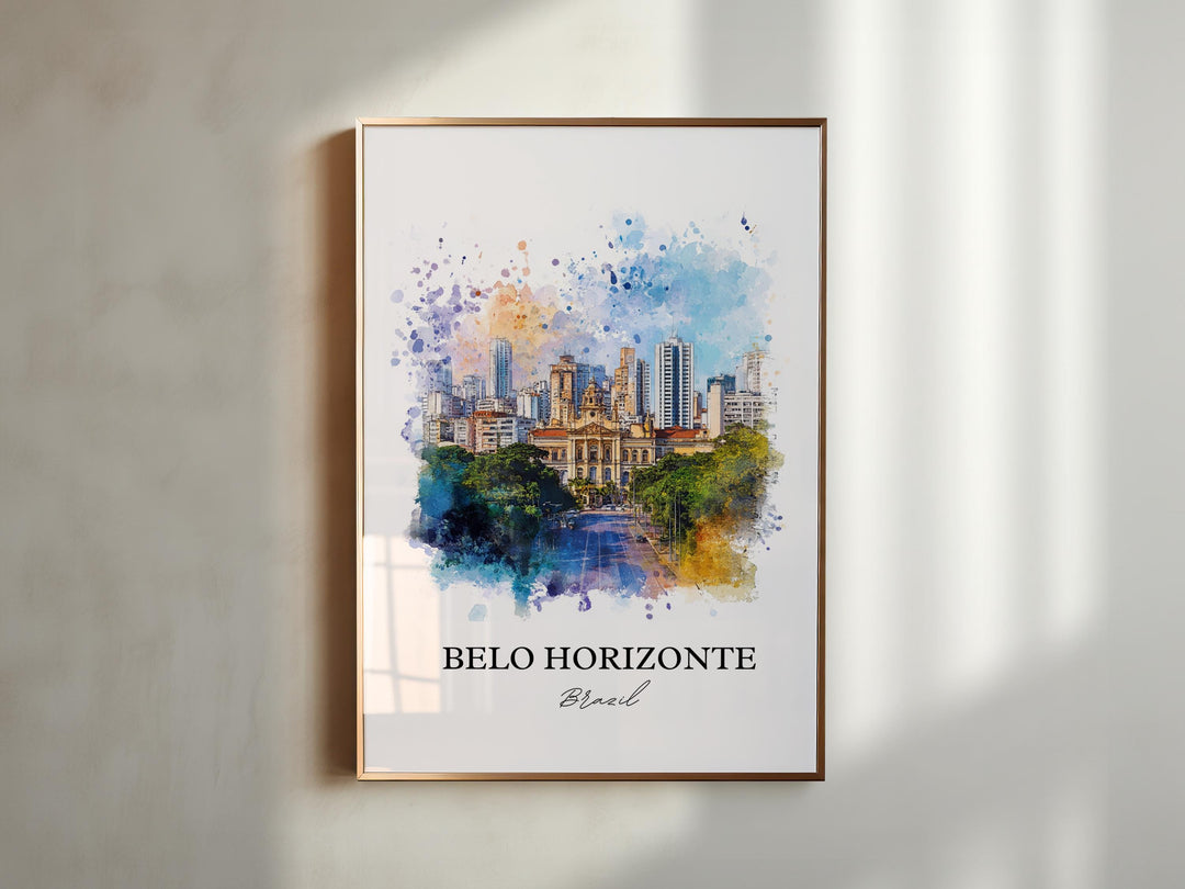 Belo Horizonte, Brazil – Watercolor Art Print