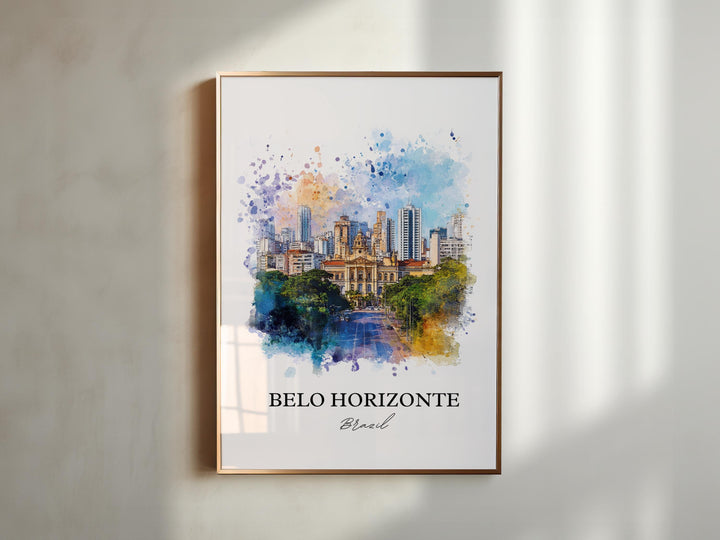 Belo Horizonte, Brazil – Watercolor Art Print