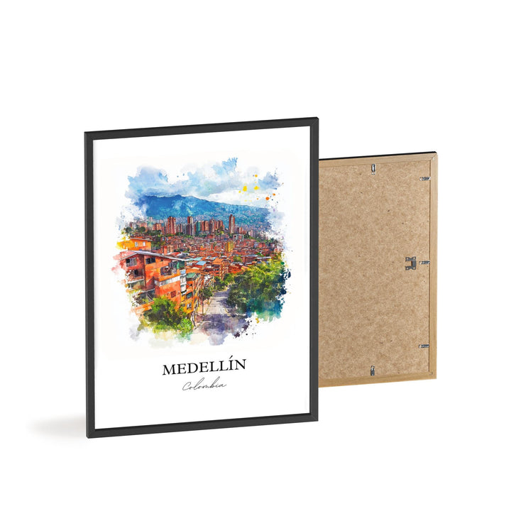 Medellín Wall Art, Medellín Skyline Print, Medellín Colombia Watercolor Art, Colombia Gift, Travel Print, Travel Poster, Housewarming Gift