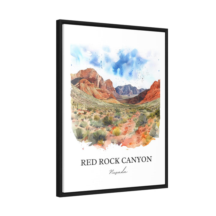 Red Rock Canyon NV Wall Art, Clark County, Print, Nevada Watercolor, Red Rock Canyon Gift, Travel Print, Travel Poster, Housewarming Gift