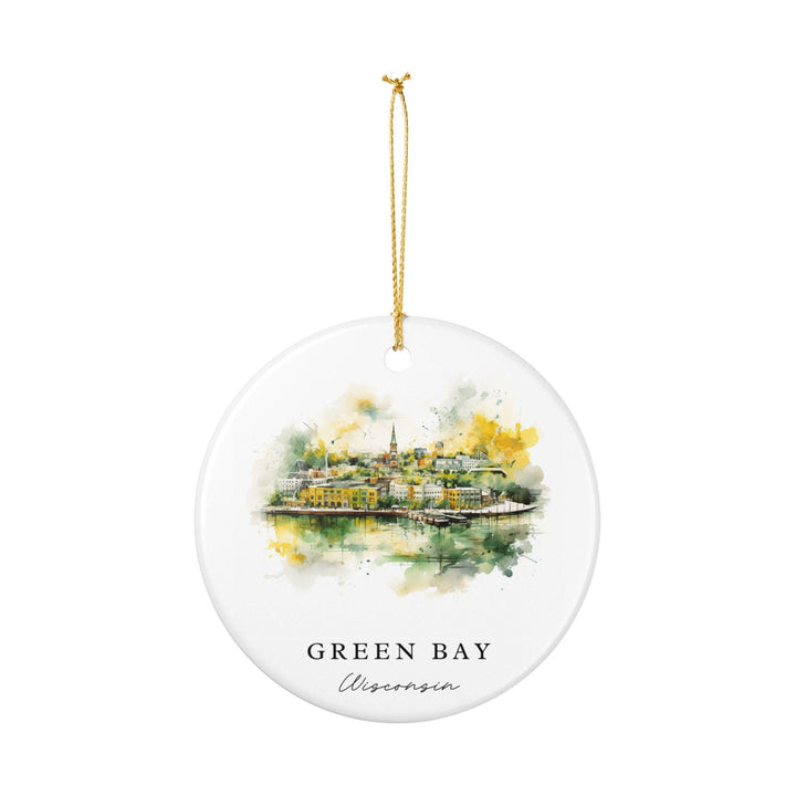 Green Bay Ornament: Unique Green Bay Souvenir, Wisconsin Xmas Decor, and Authentic Green Bay WI Gift
