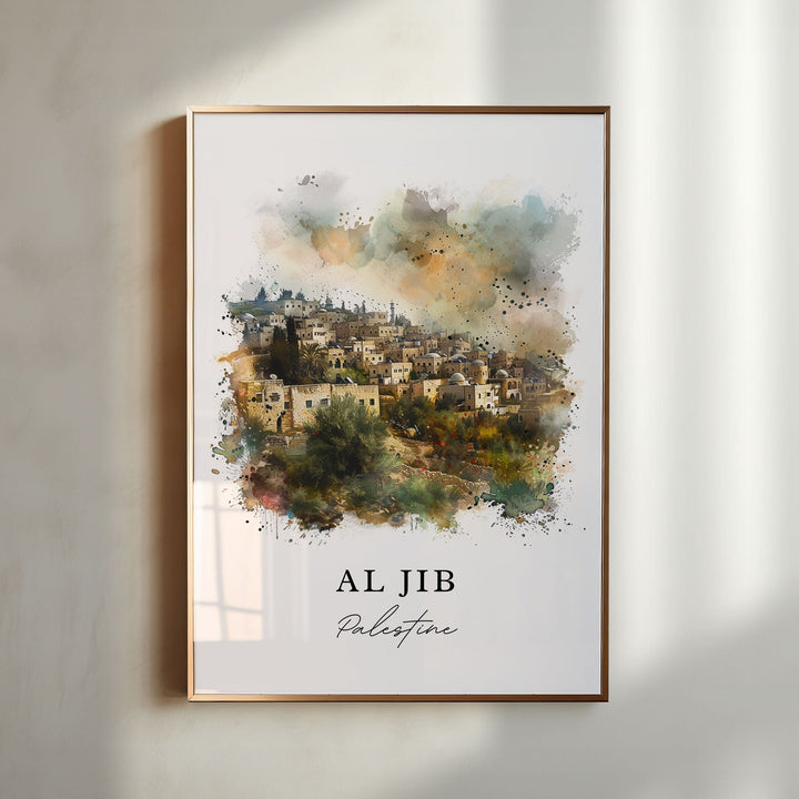 Al Jib Palestine Wall Art, Al-Jib Print, Palestine Wall Art, Al Jib Gift, Travel Print, Travel Poster, Travel Gift, Housewarming Gift