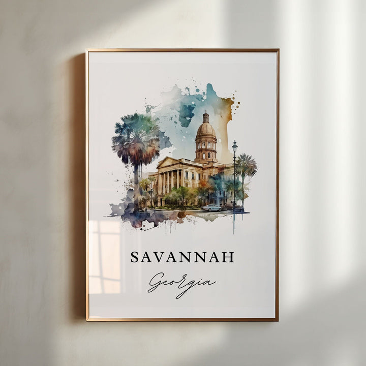 Savannah Georgia wall art - Georgia, Savannah poster, Savannah GA Wedding gift, Birthday present, Custom Text, Personalised Gift