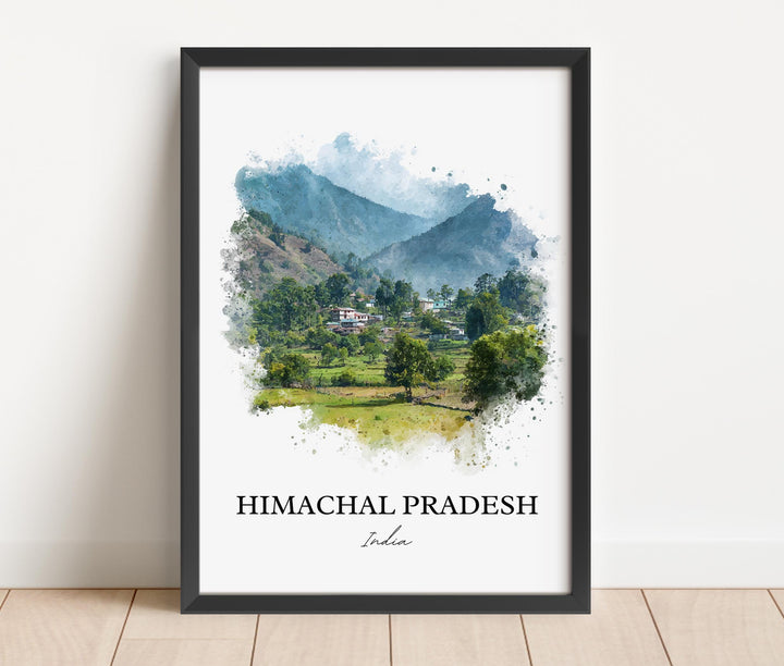 Himachal Pradesh Wall Art, India Print, India Watercolor Art, Himachal Pradesh Gift, India Travel Print, Travel Poster, Housewarming Gift